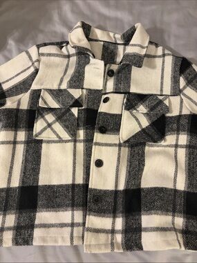 Source Unknown Black & White Plaid Button-Up Jacket